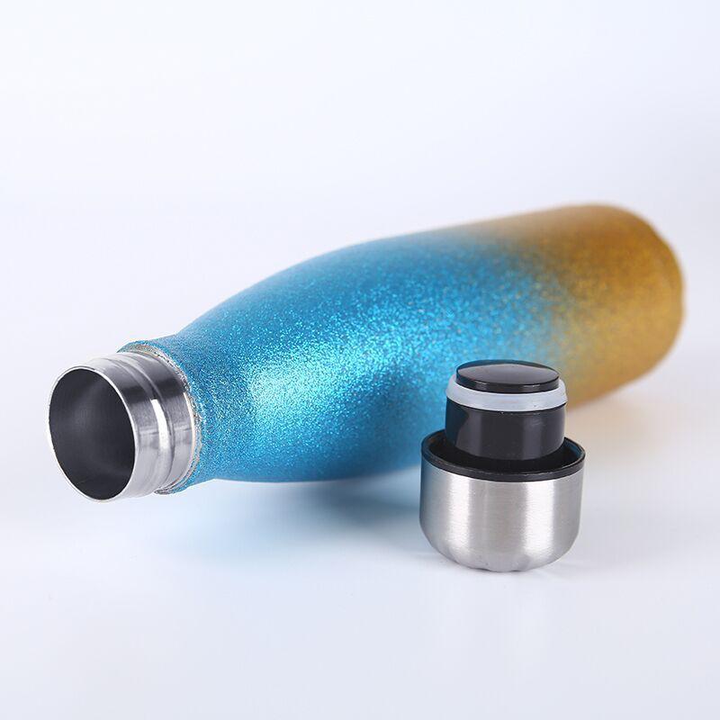 Stainless Steel Vacuum Insulated Travel Mug 500ml Gradient Design Portable Car Cup Office Outdoor Use