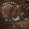 Pearl Butterfly Pendant Necklace Bohemian Style Beads Chain Choker Cute Multilayer Necklace  Gifts