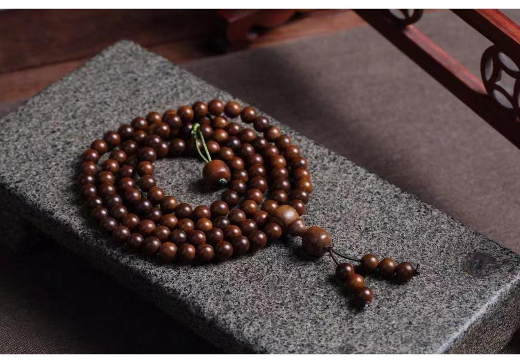 Natural Lightning-Struck Wood Buddha Bracelet, 108 Round Beads, 6-12mm Unisex Multi-Strand or Single-Strand