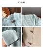 Korean Style Solid Color Knit Cardigan Sweater with Horn Buttons for Women