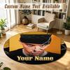 Round Rug Custom NameCentral Cee Pattern Non Slip Carpet Home Floor Decor