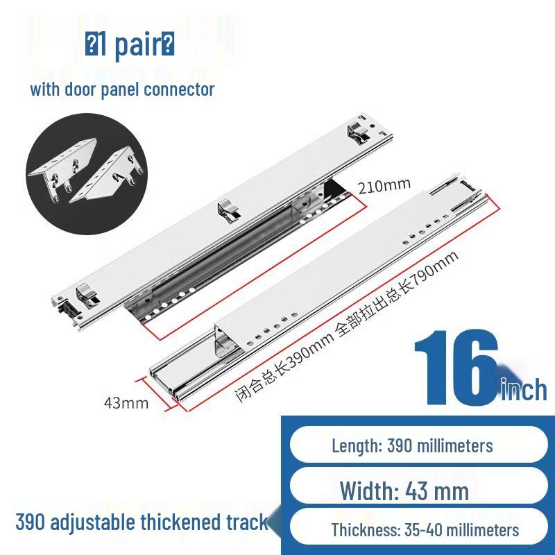 Adjustable Kitchen Drawer Slide: Three-Section Pull-Out Basket Rail for Cabinets
