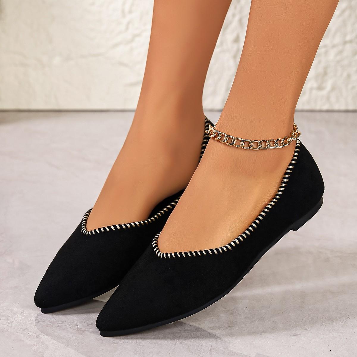 

Spring and Autumn Flat Shoes Fashion Leisure Women s Flat Shoes Pointed Knitting Elastic Comfortable Boutique Shoes Loafers 43 чорний