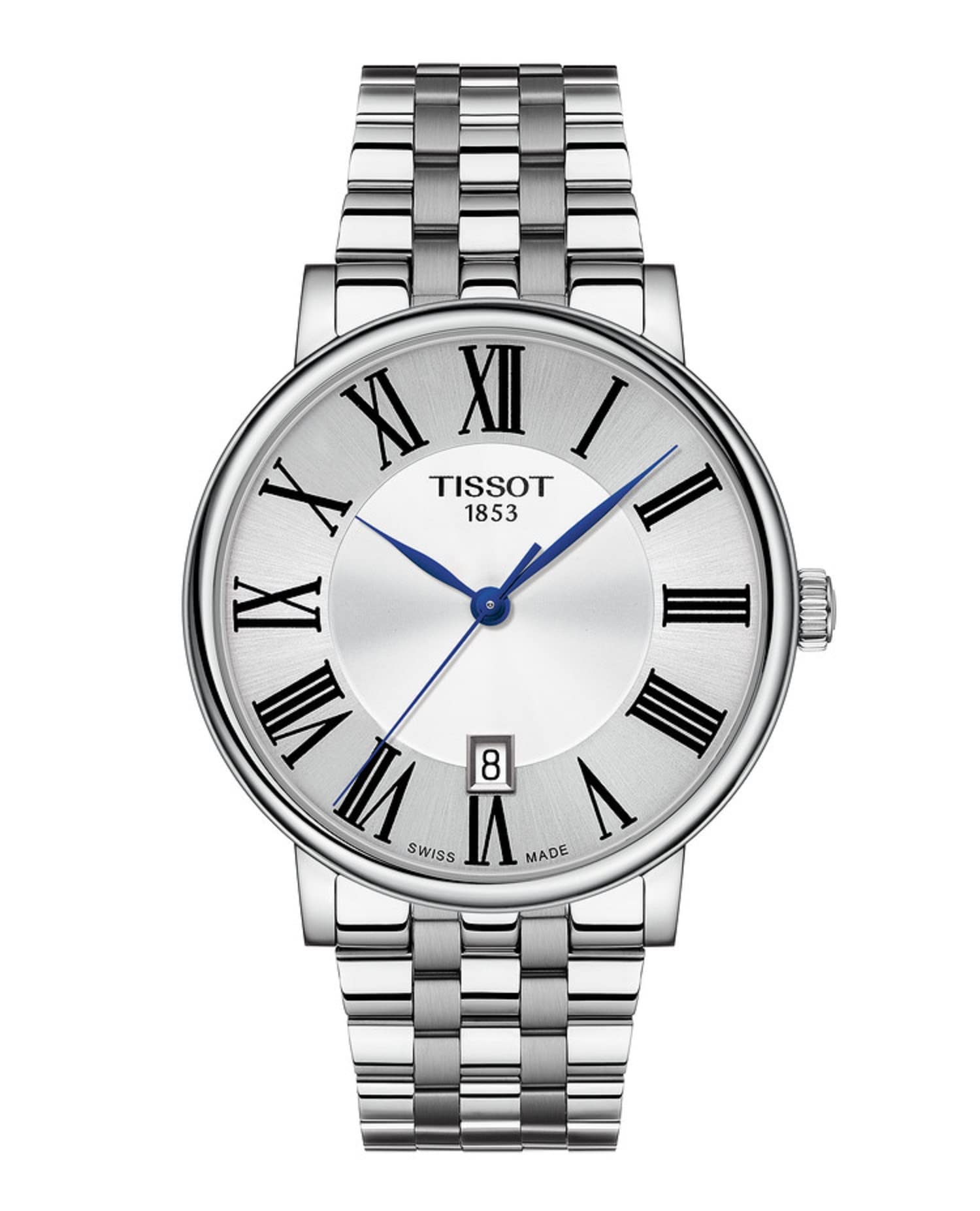 

TISSOT Carson Watch with Bracelet and Silver Dial, T1224101103300, Men s, Officially Imported