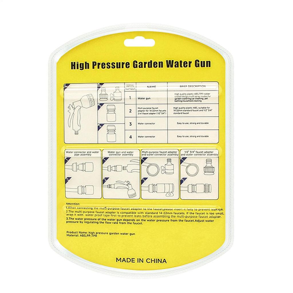 Garden Hose Nozzle Comfort Grip Gardening Accessories Hose Spray Nozzle For Lawn Outdoor Outside Yard Patio Car Wash Cleaning