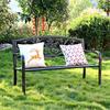 Wrought Iron Outdoor Double Bench with Backrest for Patio or Balcony