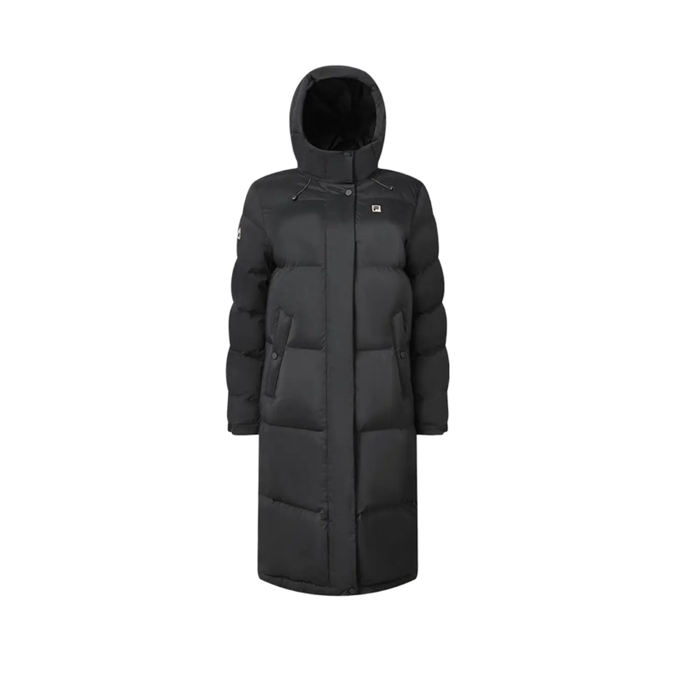 

FILA Fleece Hooded Sports Casual Down Jacket Women outerwear Deep-Black A51W441916ABK S