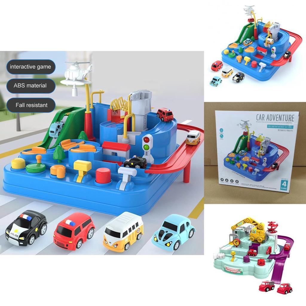 Abenteuer Schienen Autorennen Spielzeugset für Kinder Kein Akku erforderlich Auffällig Verschiedene Herausforderungen
