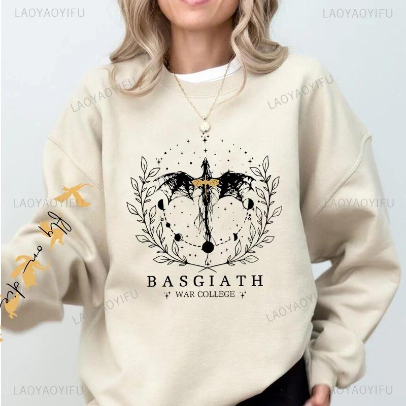 Fourth Wing Sweatshirt Women Pullover Basgiath War College Crewneck Sweatshirts Dragon Rider Streetwear Fantasy Reader