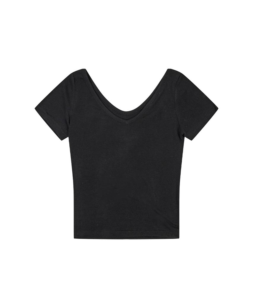 DELICCENT Layered Sleeveless Short Sleeve Set [Black]