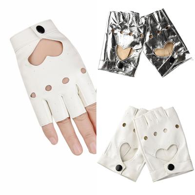 Luvas sem Dedos Respiráveis Design Punk Com Detalhe Forro Macio Acessório de Roupa Rock da Moda