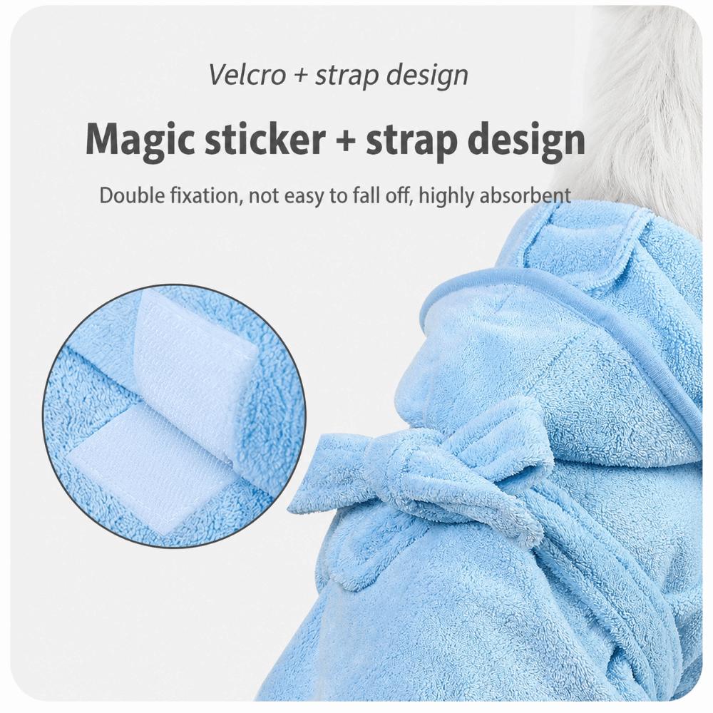 Quick Dry Pet Bathrobe Thickened Cat Bathrobe New Absorbent Pet Towel Pet Grooming