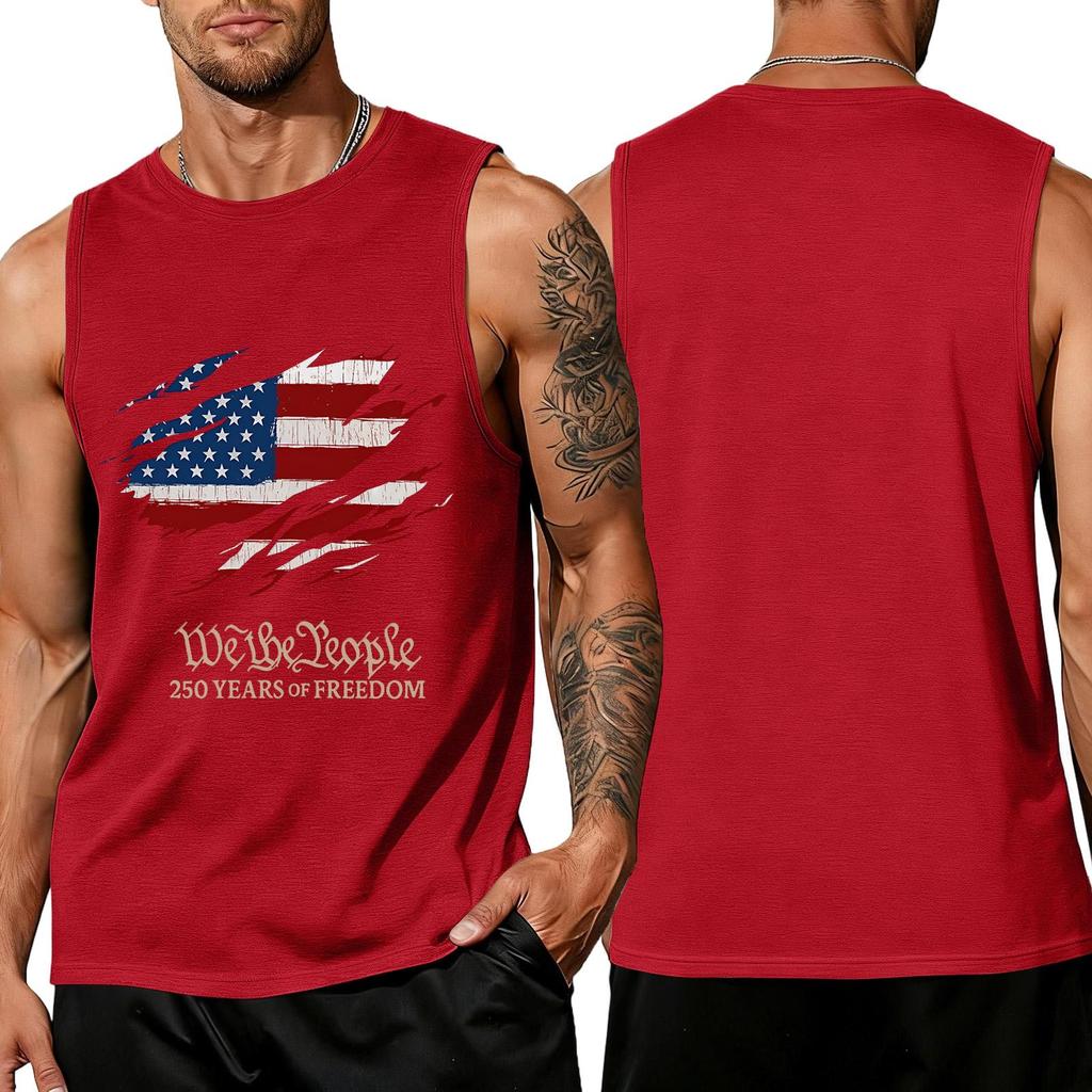 Men 4th Of Shirts USA Muscle Sleeveless Shirt Patriotic Tank Tops