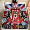 1PC Sunderland Afc Crest Custom Name Patterned Flannel Blanket Suitable For All Seasons For Home Decor Warmth And Comfort Gifts Holiday Present