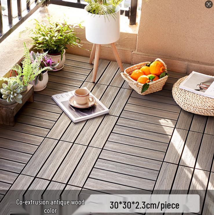 Wasserdichte, wartungsfreie WPC-Terrassendielen für Terrassen, Gärten und Balkone - Selbstverlegend und korrosionsbeständig