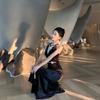 Temperament Celebrity Heavy Industry Order Diamond Neck Light Luxury Black Dress Slim Female Golden Velvet Dress Dress