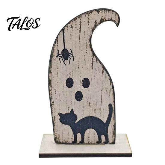 Versatile Room Decorations Cute Halloween Black Cat Pumpkin Skull Decor, Vintage Boo Wooden Sturdy Decorative Accents Signs, Tabletop Decoration
