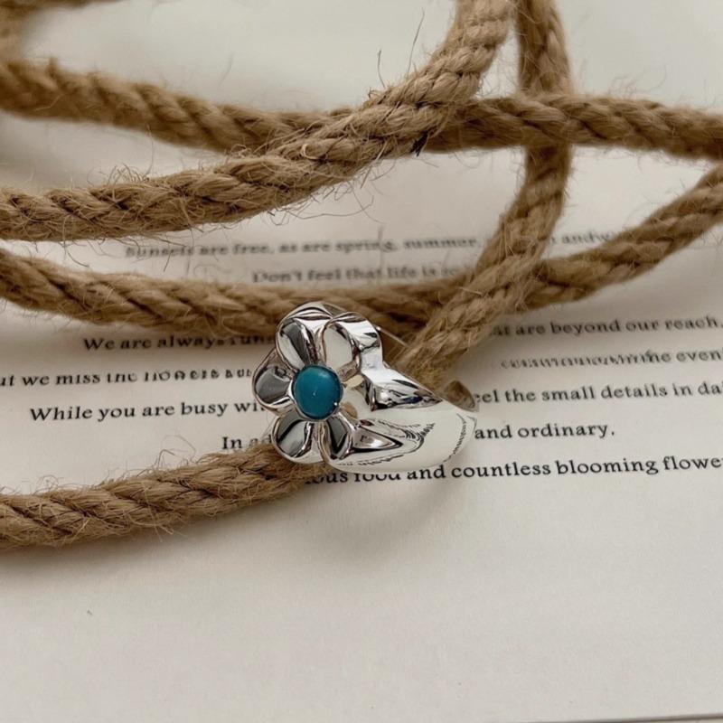 925 Sterling Silver Retro Plain Silver Ring for Women Does Not Fade, Light Luxury, High-end Sense, Versatile Opening Fashion Personality Ring