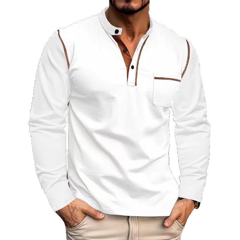 

Men s Long Sleeve Men s T-shirt Color Knitting Casual T-shirt XXXL хакі