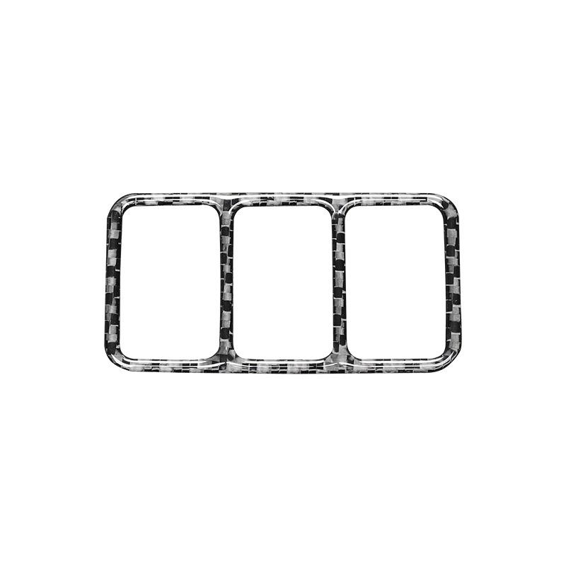 For Nissan 370Z Carbon Fiber Car Central Console Seat Heating Buttons Switch Panel Frame Decoration Sticker Auto Interior Parts