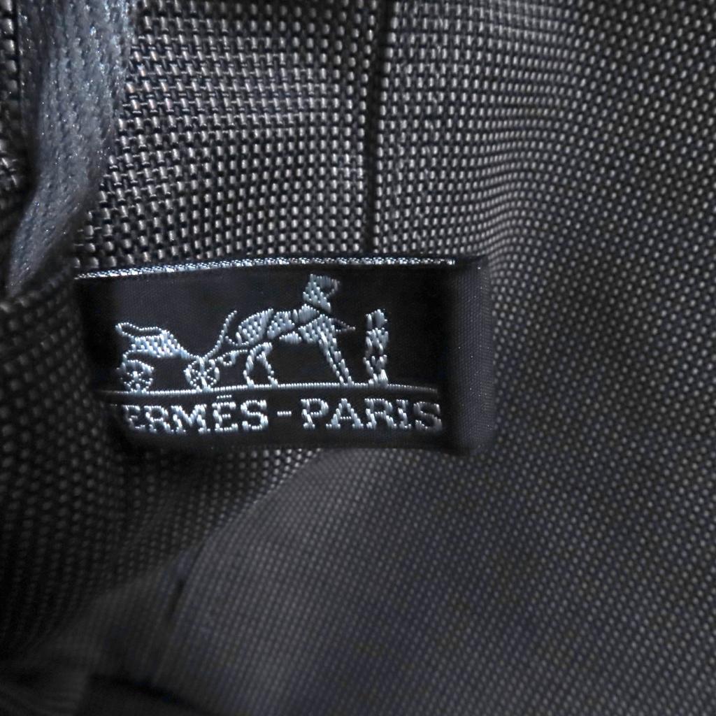 Tolle HERMES Tragetasche Her LineMM Canvas mit Serienknöpfen grau Polyamid Damen Gebraucht