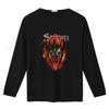 LOTR Sauron Metal Front Print T Shirt Black Gothic Fantasy Skull Design vintage Washed Top For Everyday Wear Slightly homme