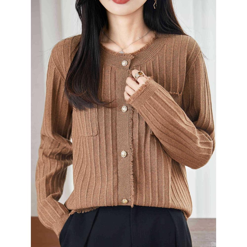 Fashionable and Stylish Top High-end Fringed Knitted Cardigan for Women Short Coat Sweater