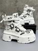 Men's  Winter New Thick-soled Inner Heightening Fashion Fried Street Personality High-top Leather Sneakers Boots