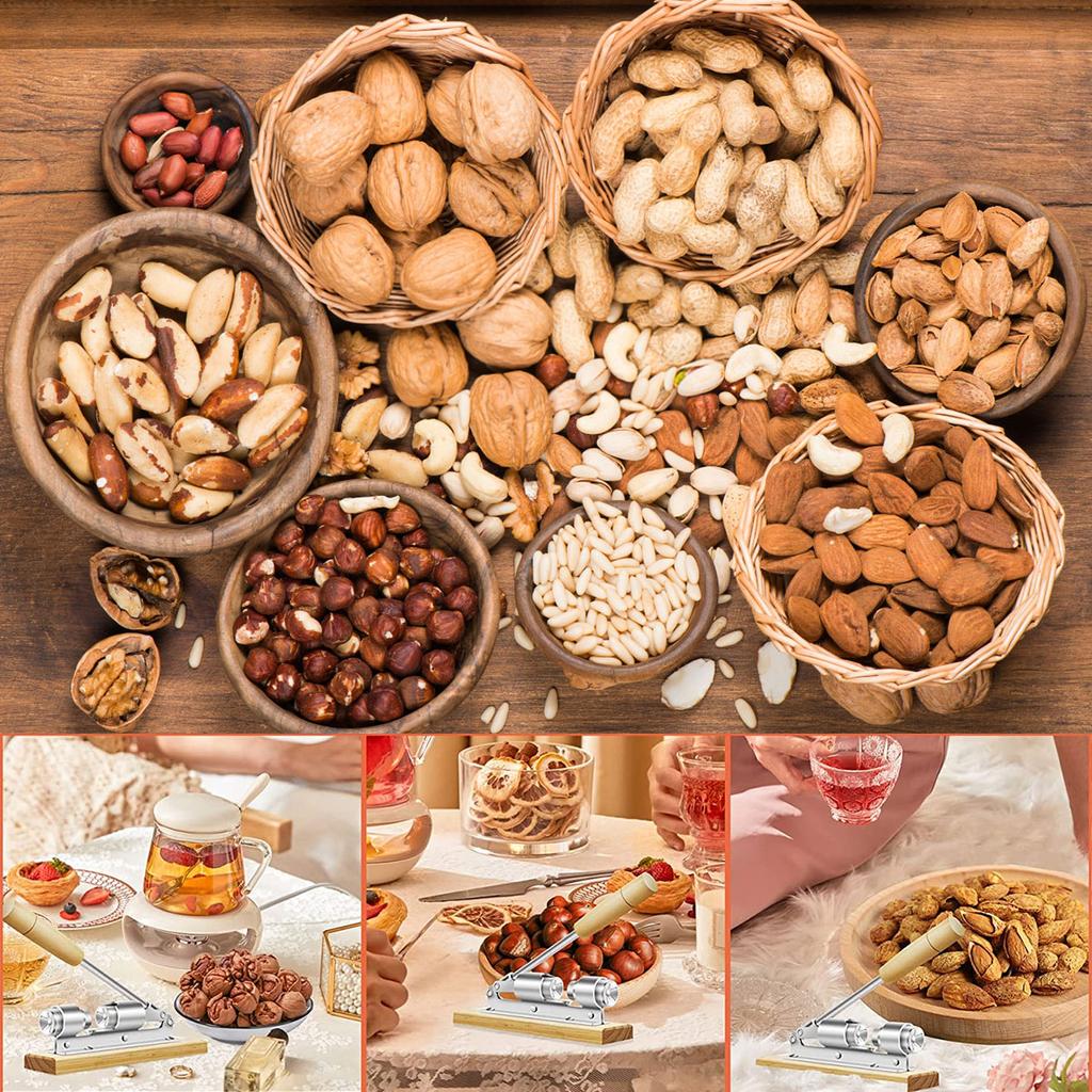 Multifunctional Stainless Steel Nutcracker Portable Manual Mechanical Sheller Fast Opener for Walnut Nut Kitchen Clamps Tools