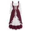 Mittelalterliche Renaissance Vintage Stil Hofkleid Korsett Taille Schichtrock Langarm Kostüm für Damen Historisches Auftrittsoutfit
