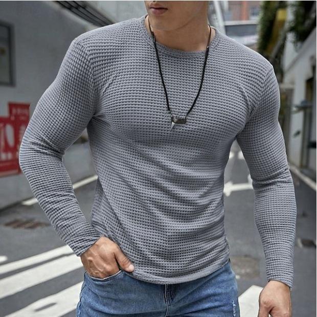 Men S Long Sleeve Round Neck Casual Basic T Shirt