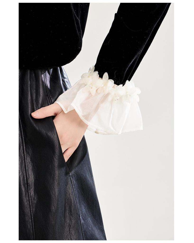 Französische Romantik Chic Spitze Kragen Stoffhemd - Herbst/Winter Stil