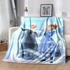 1pc Frozen Elsa and Anna Printing Blanket - Soft, All-Season Throw for Office Blanket,  | Personalized Gift with Adorable Cartoon Design