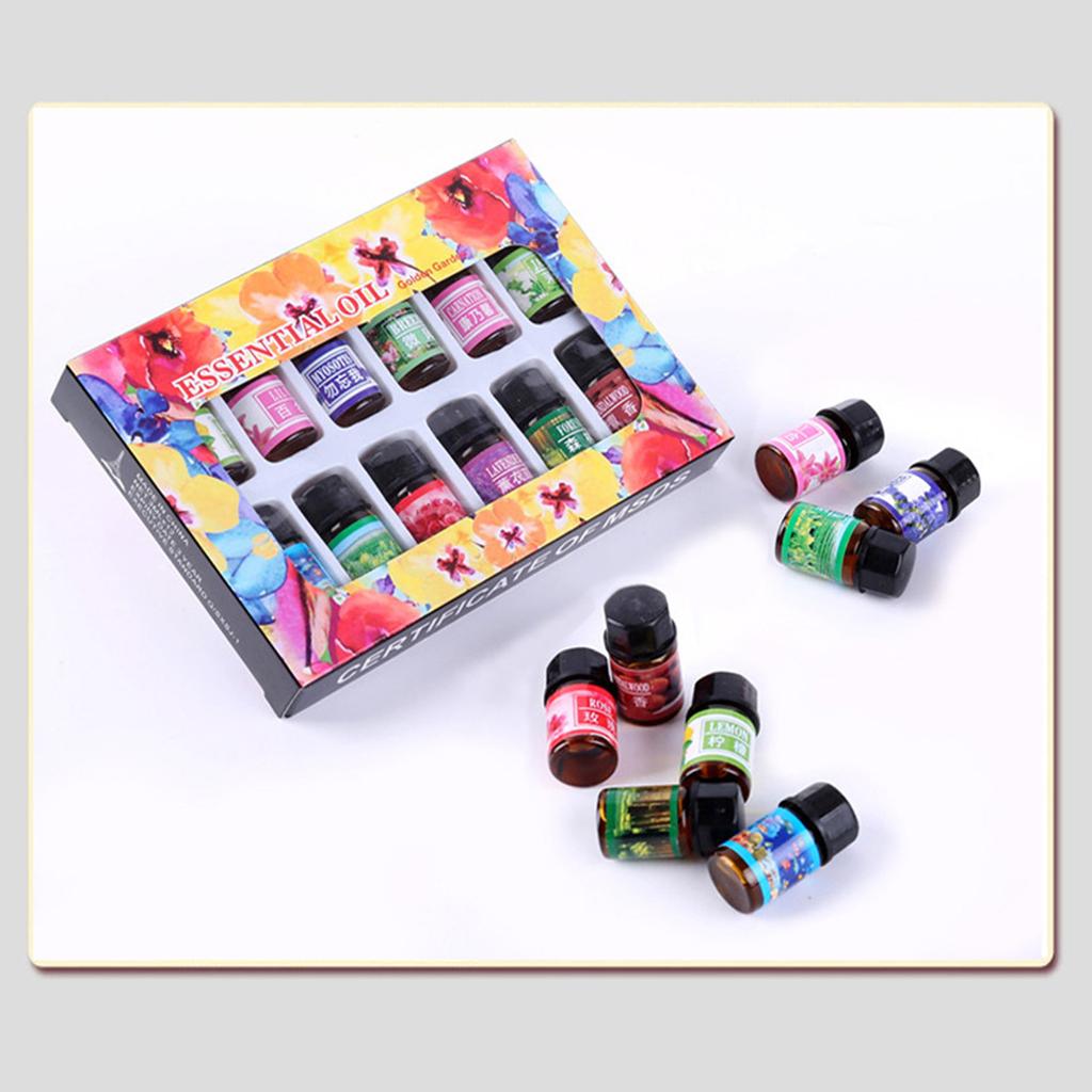 3ML 12PCS Conjunto de óleos essenciais naturais solúvel em água Aroma Óleo essencial de aromaterapia para óleo