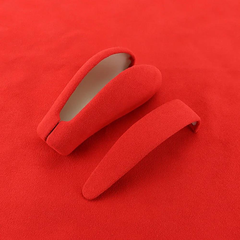 Genuine Leather Cow Suede Gear Shift Knob Cover for Porsche Cayenne 2004-2009 Protector Case Frame Decoration Auto Accessories