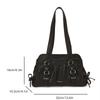 Y2K Fashion Women Shoulder Bag Metal Crinkle Underarm Bag Large Capacity PU Multi Function Handbag for Commute Shopping