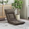Adjustable Floor Footstool Dark Grey Fabric