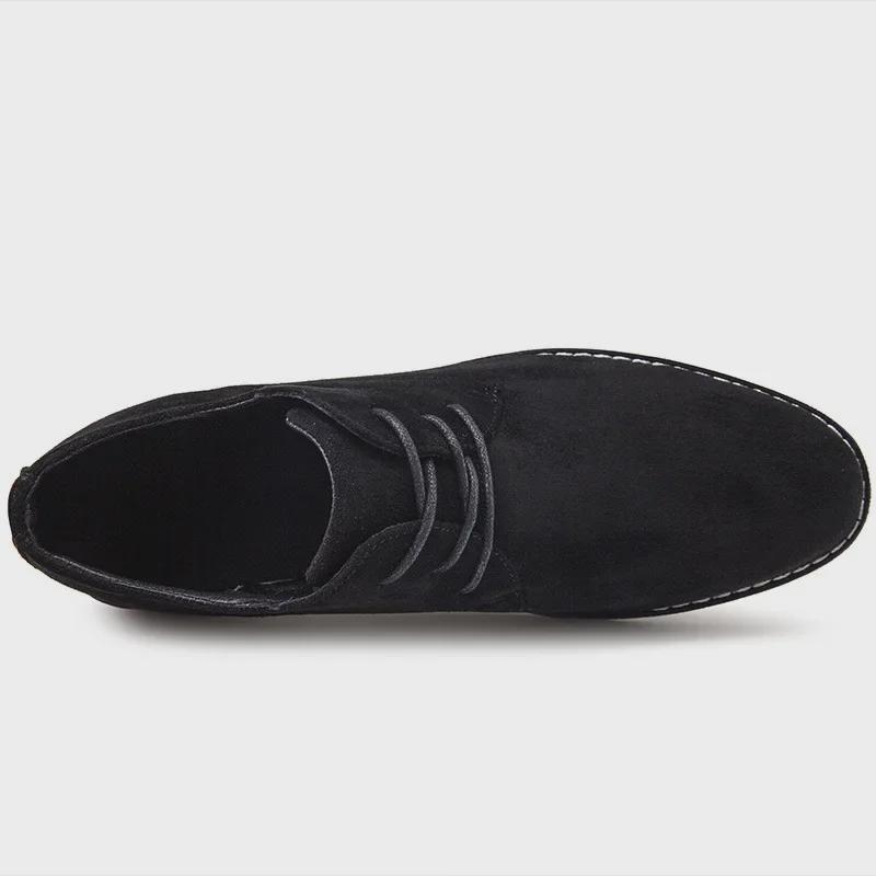 Pantofi de bord din piele de piele intoarsa in stil britanic pentru barbati - finisaj matuit, marimi mari 45-46, design business casual la modă