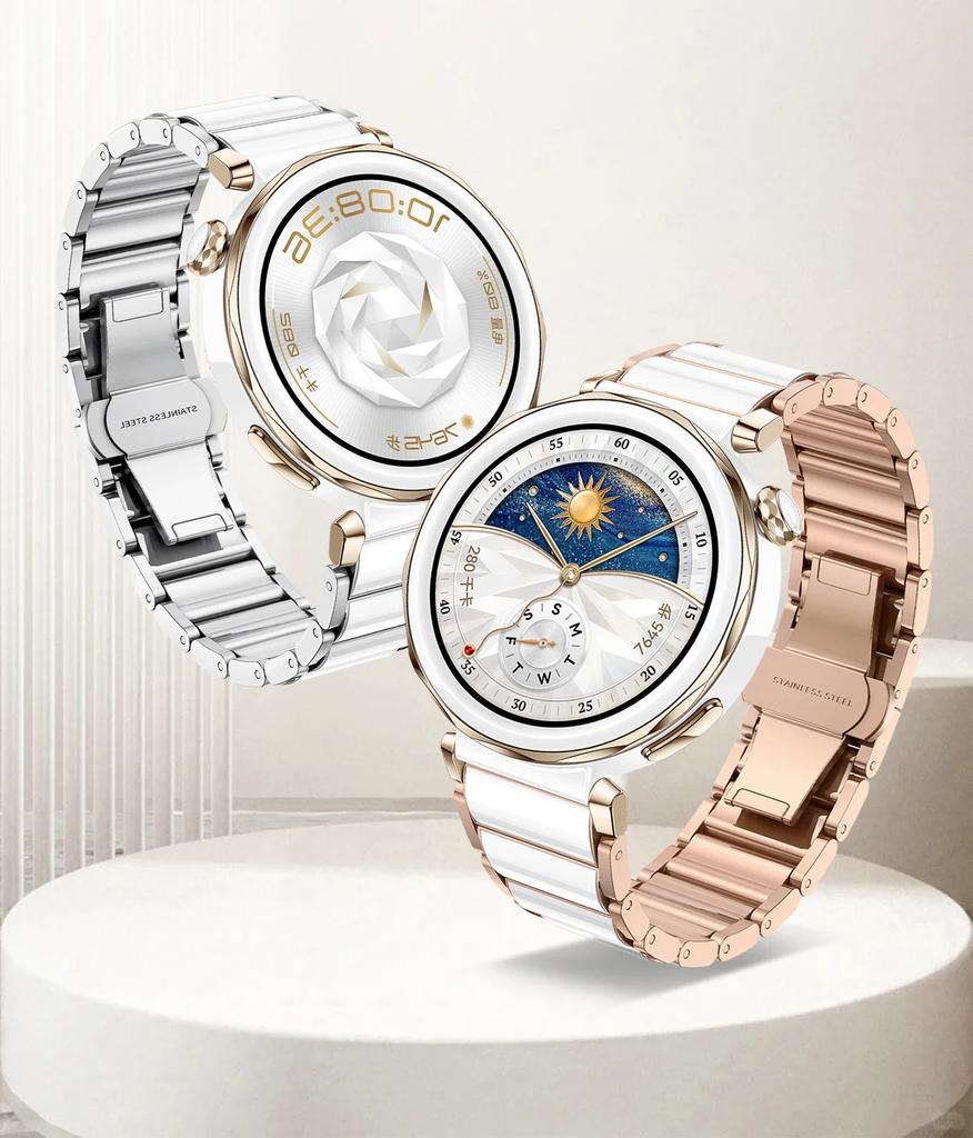 18mm Keramický řemínek pro Huawei Watch GT5/4 41mm/GT5 Pro Watch5 42mm Jemný náramek Kovový náramek k hodinkám Příslušenství pro Huawei Watch GT5 GT4