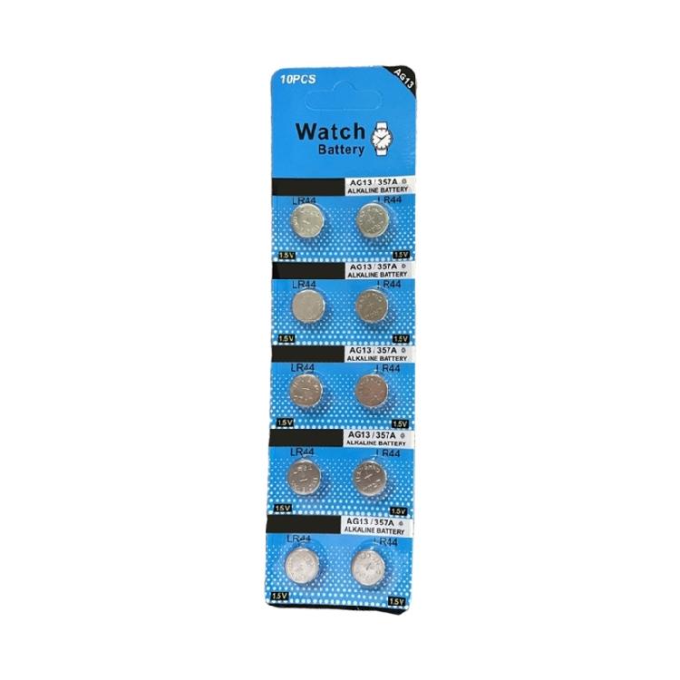 

Pack Of 10 LR44 AG13 1.5V Button Cell Batteries for Calculators, Watches, and More 1