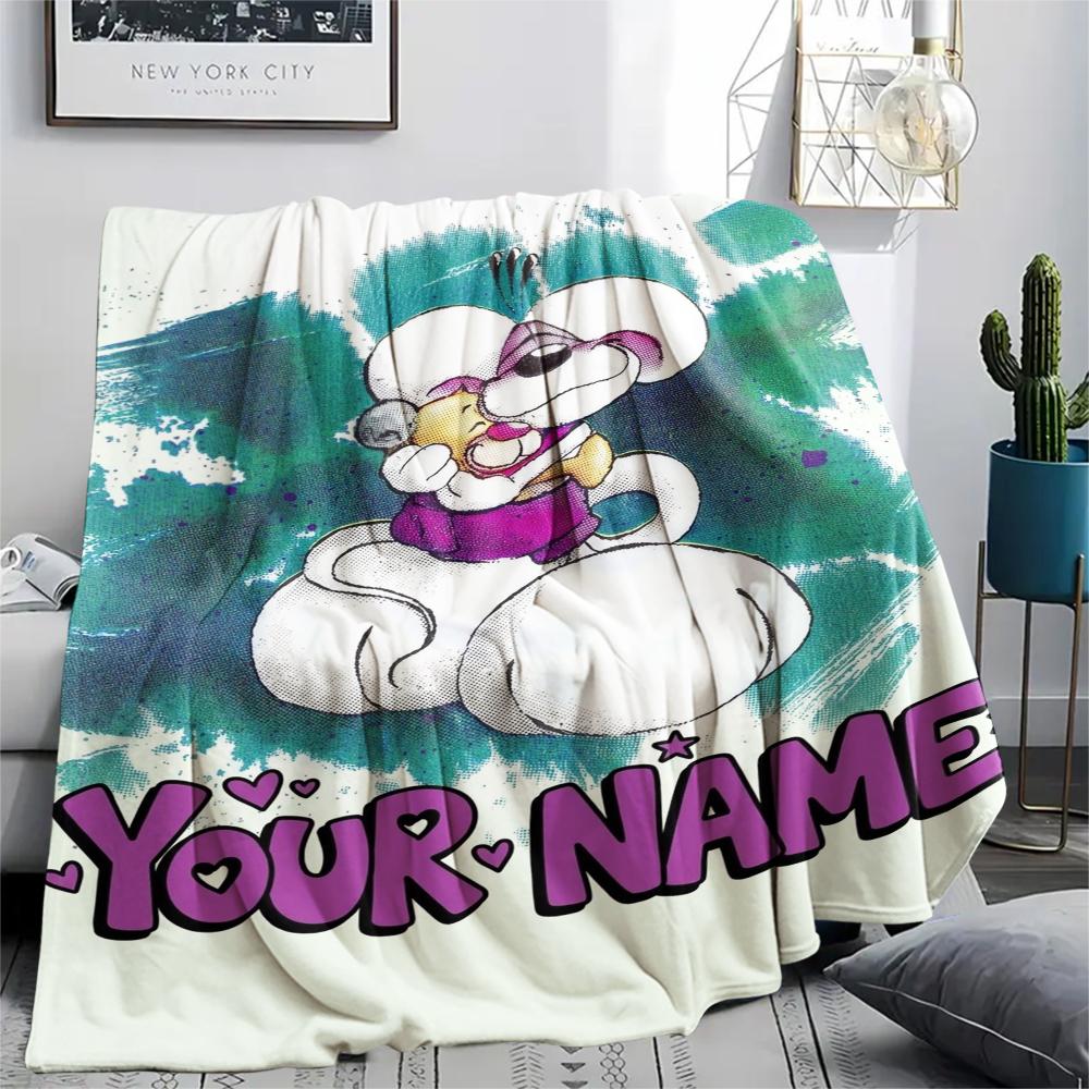1PC Custom Name Diddl Patterned Flannel Blanket Suitable For All Seasons for Home Decor Warmth and Comfort Gifts Holiday Present