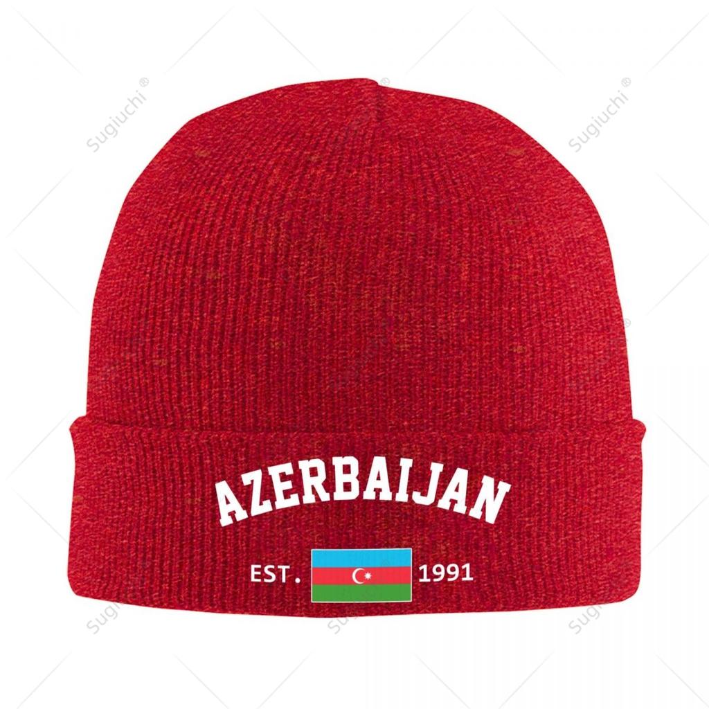 Knitted Hat Unisex Azerbaijan EST Independence Day For Unisex Women Boys Winter Autumn Beanie Cap Warm Bonnet