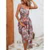 European and American Women's Summer Dress Leopard Print Suspender Skirt