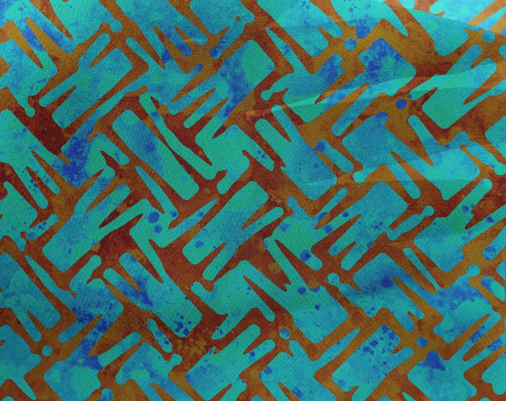 oneOone Georgette Viscose Aqua Blue Fabric Batik Fabric For Sewing Printed Craft Fabric By The Yard 42 Inch