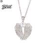 Angelic Charm Necklace Angel Wings Rhinestone Hug Guardian Pendant Blessings