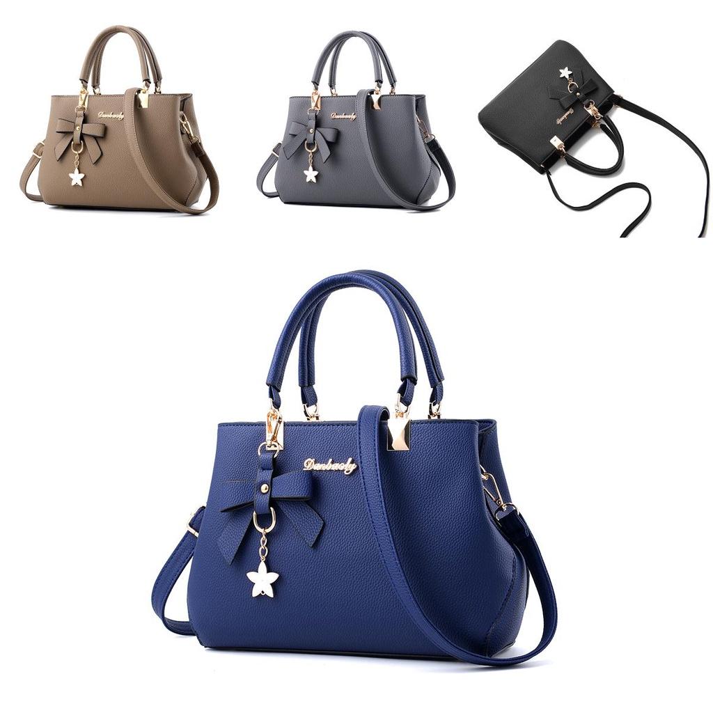 Women's Designer Faux Leather Shoulder Tote Bag Large Capacity And Bow Decoration For Fashionable Women
