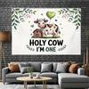 2D Holy Cow I'm One Backdrop for Kids 1st Birthday Photography Background