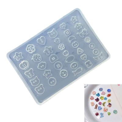 Cute Button Nail Art Silicone Mould for Embossed Designs Manicure Decoration Jewelry Making Accessories