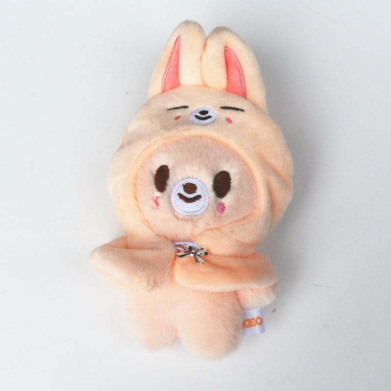 Skzoo 10Cm Plush Keychain Stray Kids Fm Bean Eye Cloak Doll Mini Plush Doll Cloak Doll Clothes Square Can Backpack Pendant