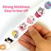 500PCS Creative Cartoon Cat Small Pattern Graffiti Decoration Roll Stickers Laptop Envelope Sealing Stickers Waterproof Stickers